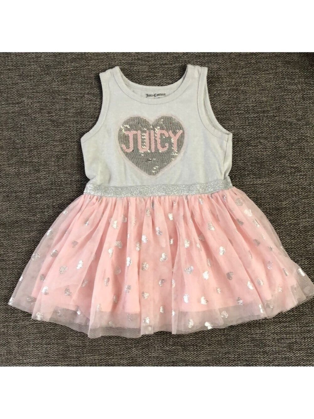 JUICY Couture Toddler Girl Tutu Dress Silver Pink Princess 3T Used